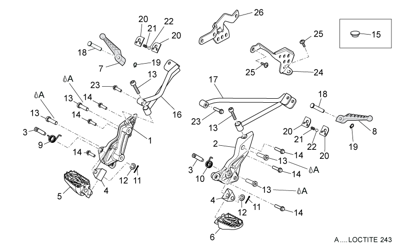 LH footrest support