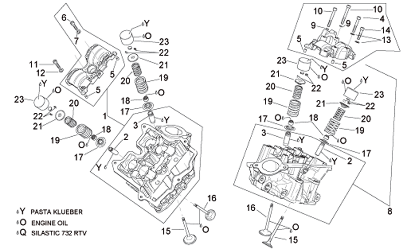 Rear cylinder head cpl.