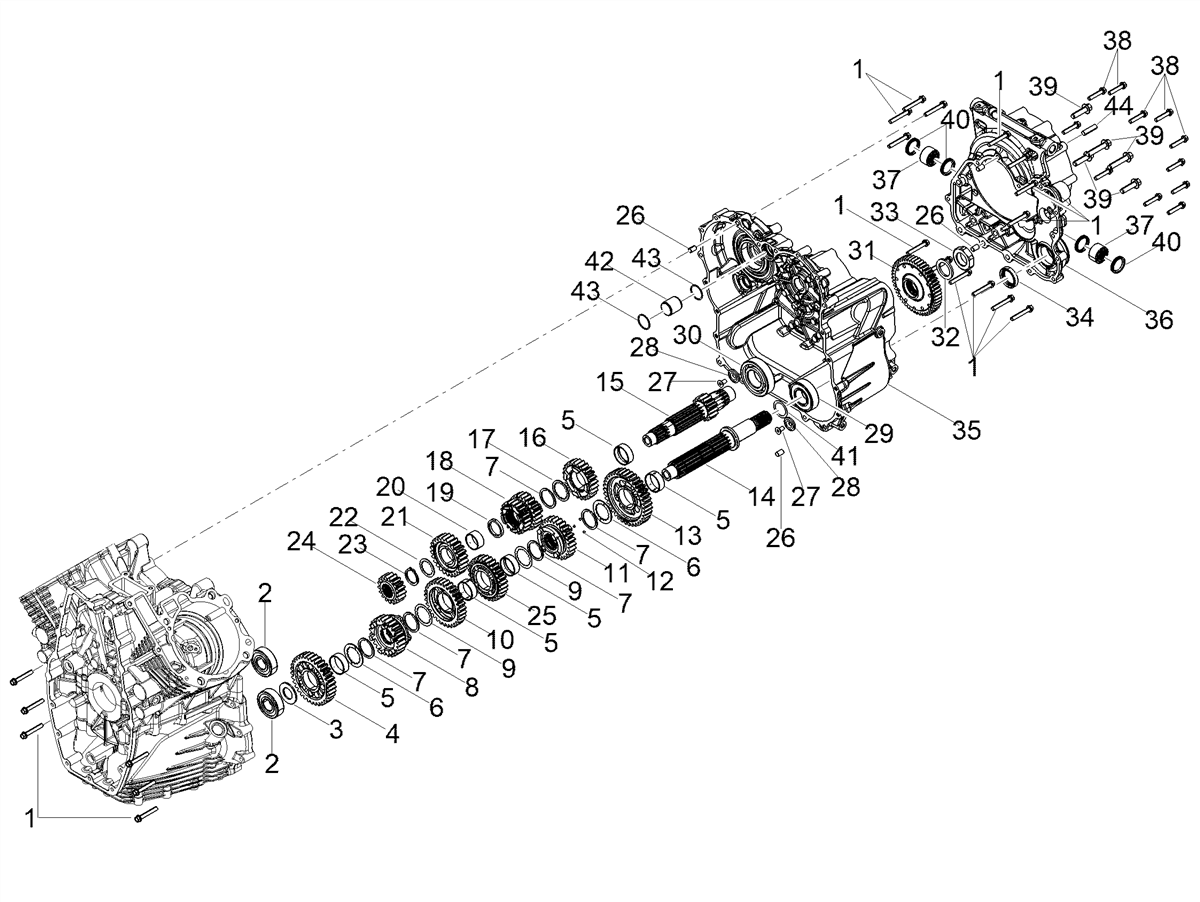 2nd speed gear on transmission shaft