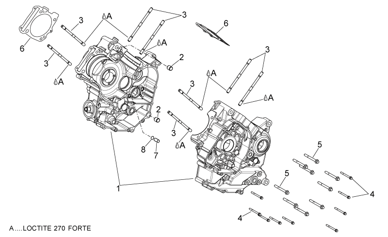 Central crank-case set cat2B