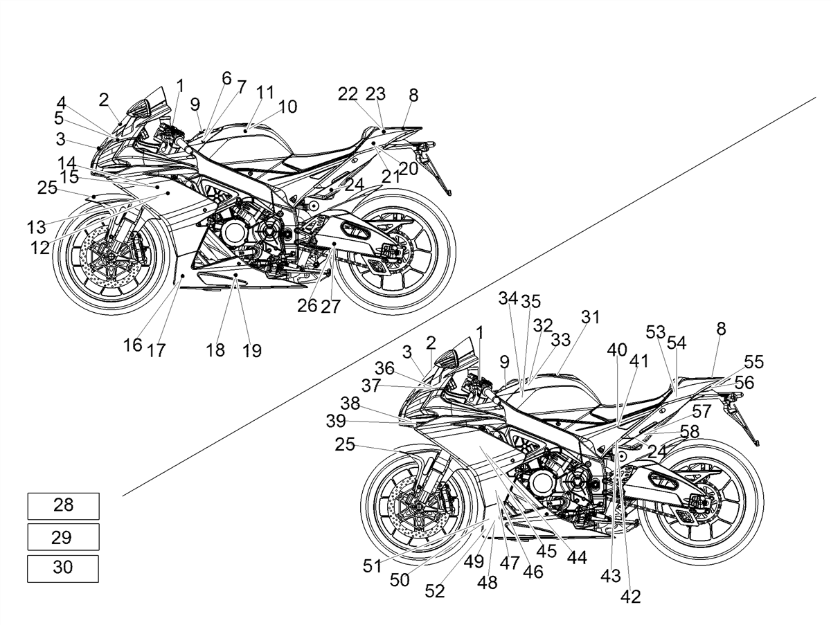 RH side fairing decal "aprilia"
