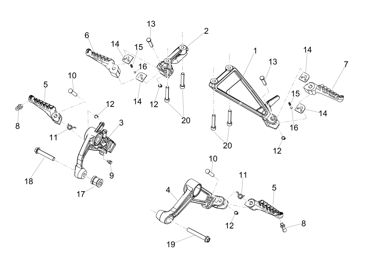 RH footrest support