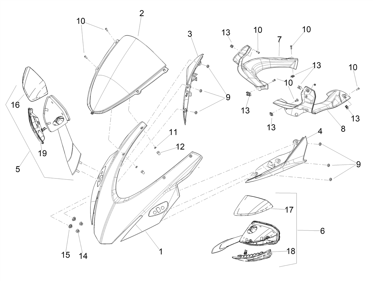 Front fairing, violet