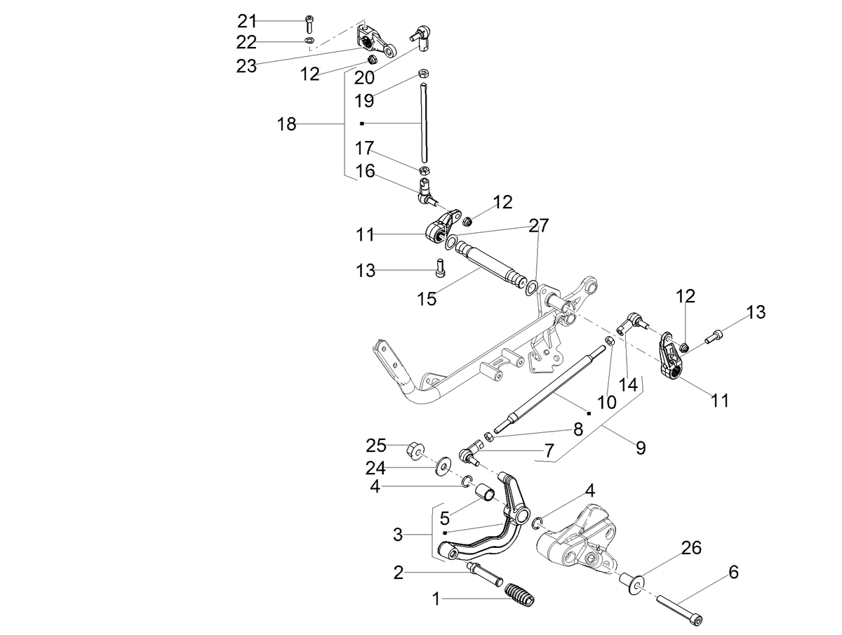 Complete gearbox link rod