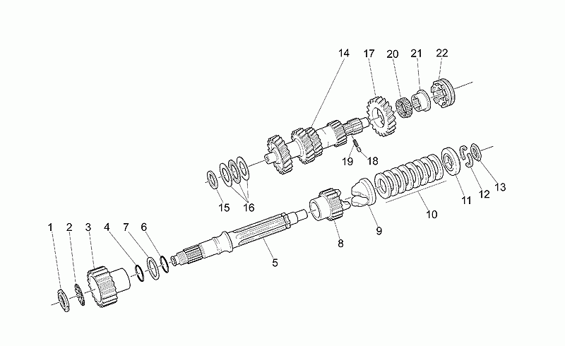 Primary gear shaft