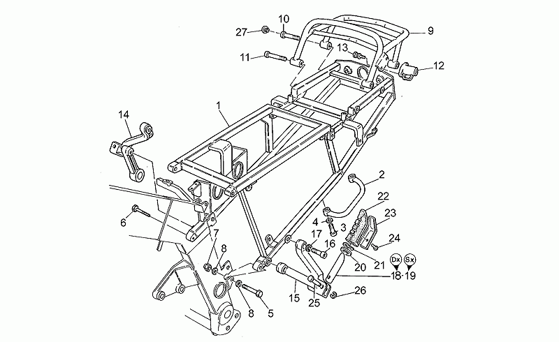 RH footrest support