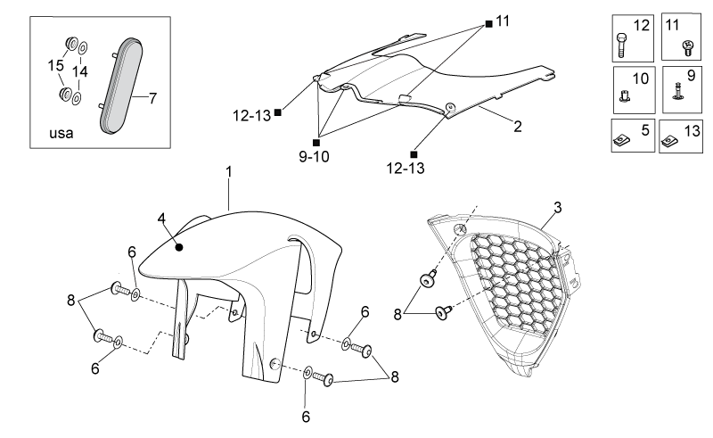 Front mudguard, black