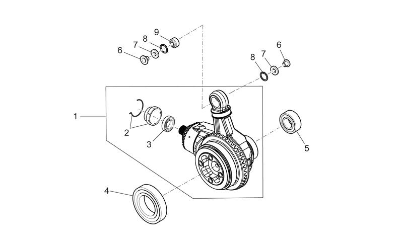 Bevel gear kit 12/44