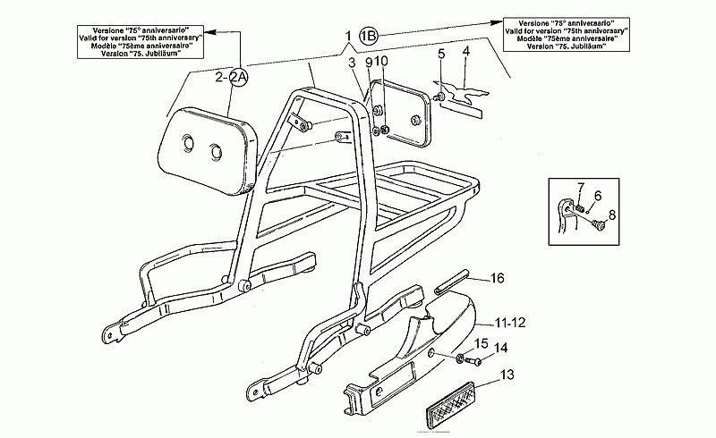 Fixed luggage rack assy