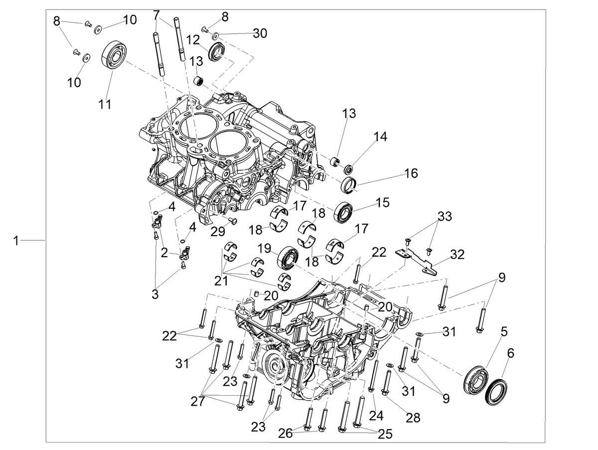 Yellow crankshaft half-bearing