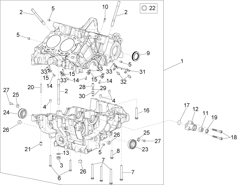 Crankcase assy