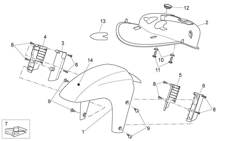 Front mudguard, black