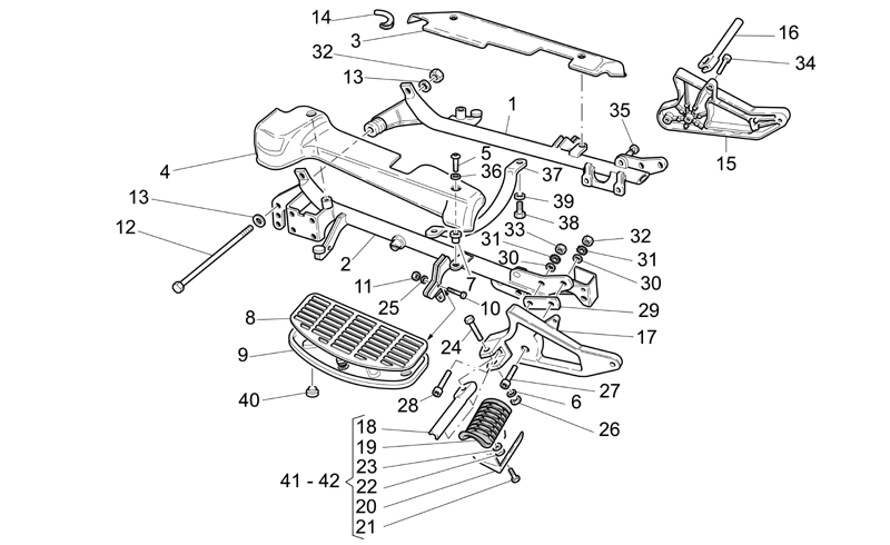 LH foot rest support