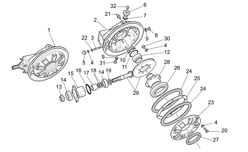Transmission box assy.