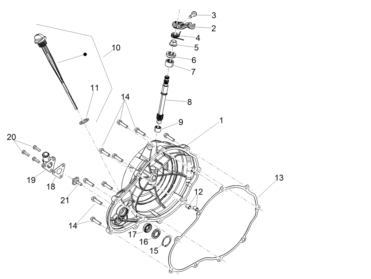 Clutch control spindle