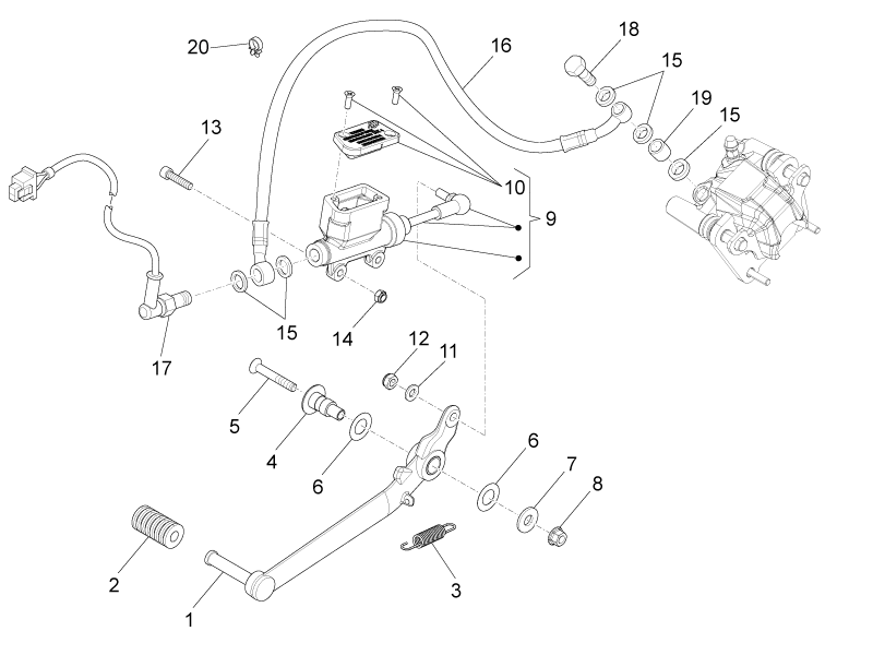 Rear brake hose