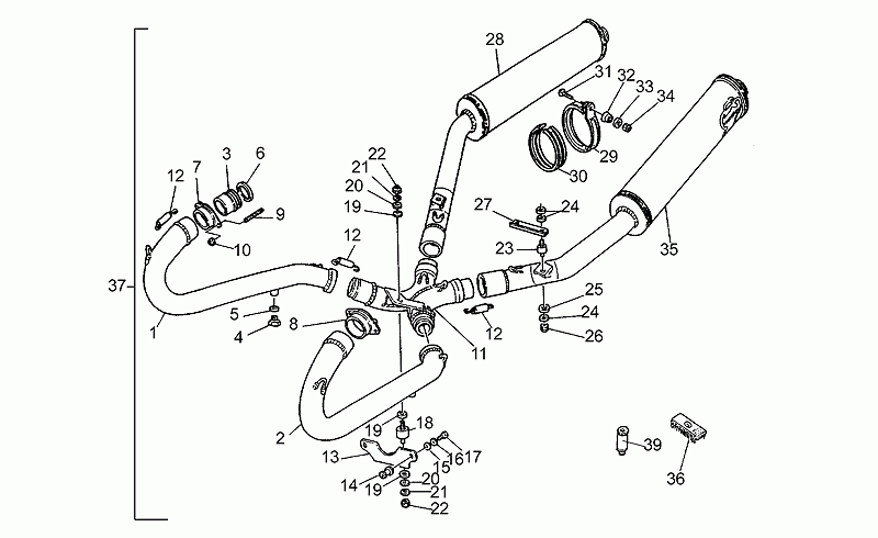 RH exhaust pipe