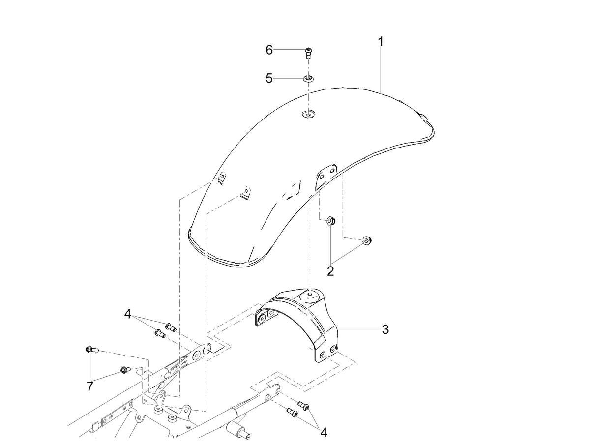Rear mudguard, black