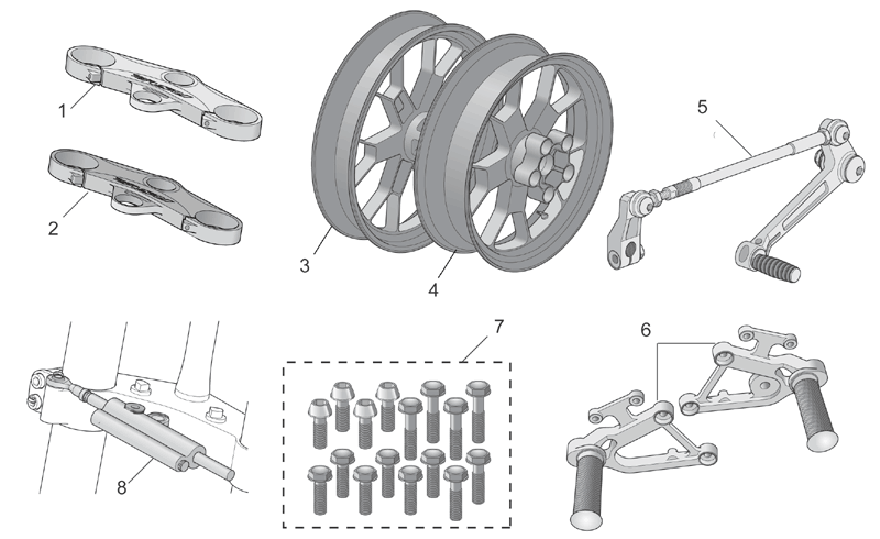 Steering plate Ohlins-Alu