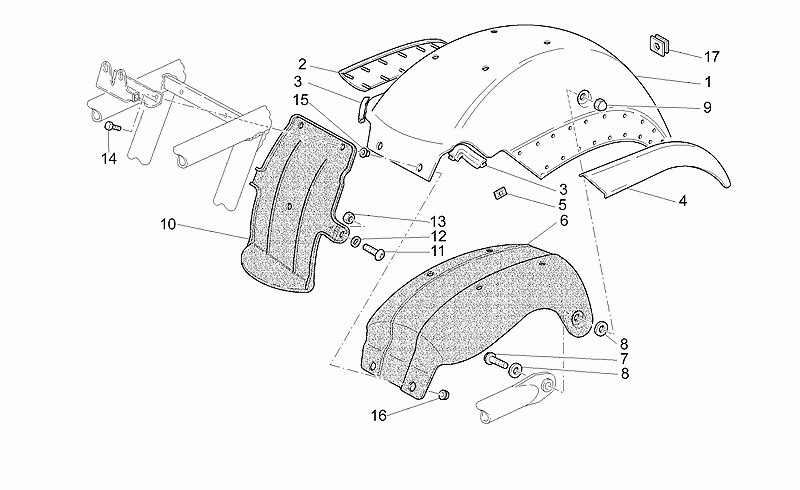Rear mudguard, black