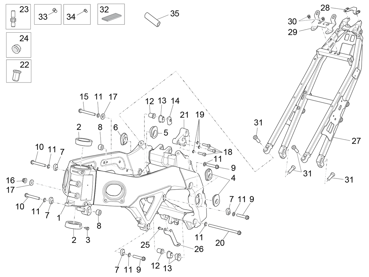 RH -5 int. Swingarm insert