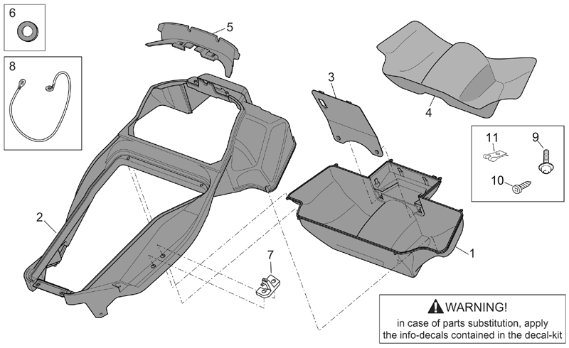 Upper helmet compartment
