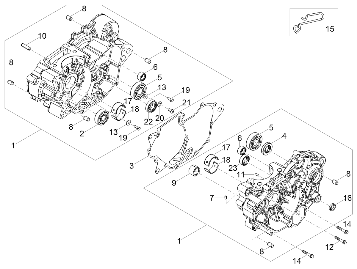 2nd cat. complete crankcase